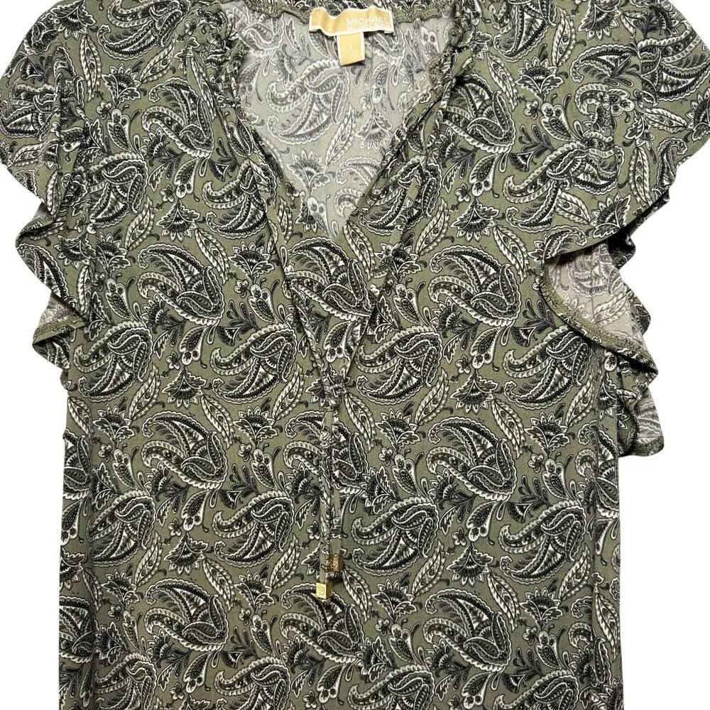 Michael Kors women’s green dress‎ with large flutter sleeves. Size S